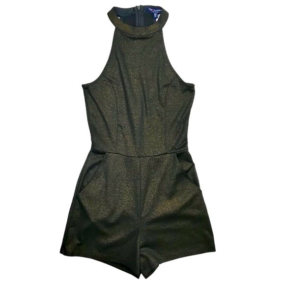 one clothing Pants - One Clothing Los Angeles Gold and Black Sleeveless Romper Size XS